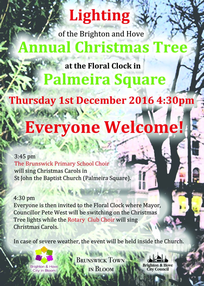 Lighting of the Christmas Tree: 1st Dec at 4.30pm
