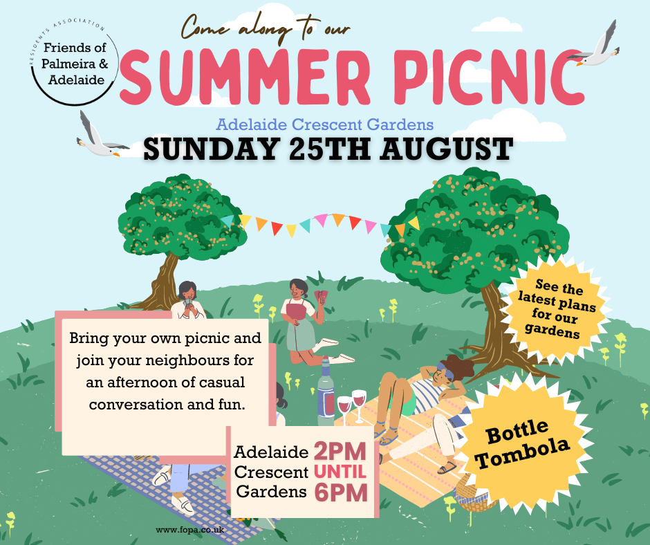 Come along to our Summer Picnic – Sunday 25th August : 2-6pm