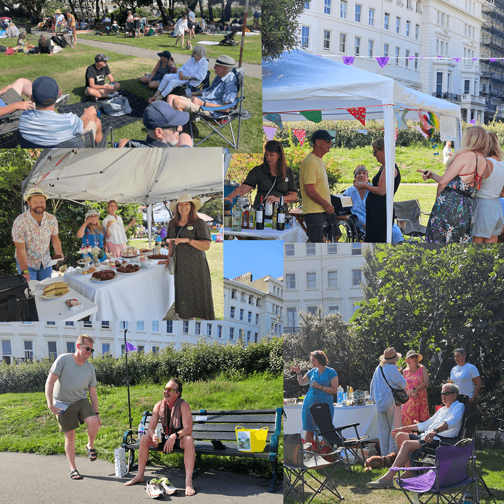 Collage of Picnic goers